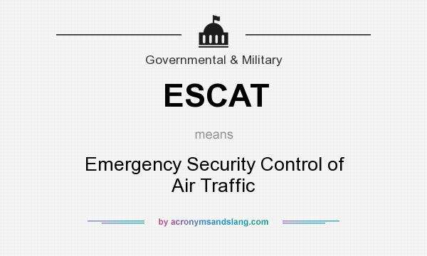 What does ESCAT mean? It stands for Emergency Security Control of Air Traffic