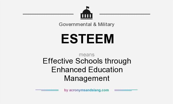 What does ESTEEM mean? It stands for Effective Schools through Enhanced Education Management
