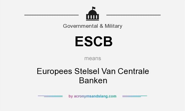 What does ESCB mean? It stands for Europees Stelsel Van Centrale Banken