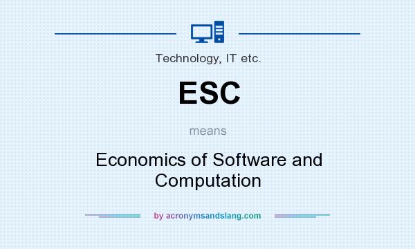 What does ESC mean? It stands for Economics of Software and Computation