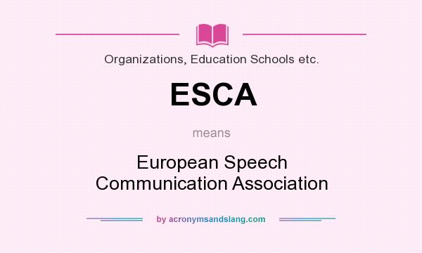 What does ESCA mean? It stands for European Speech Communication Association