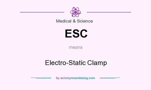 What does ESC mean? It stands for Electro-Static Clamp