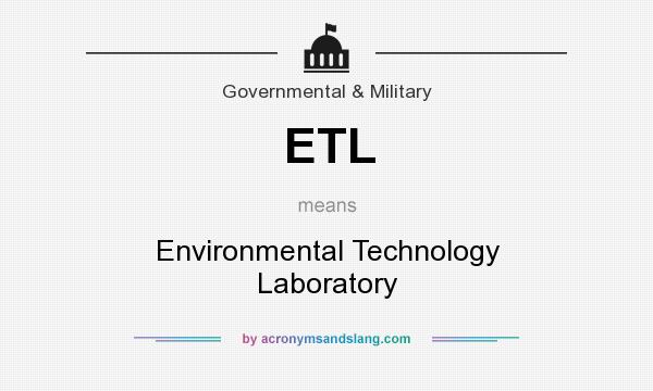 What does ETL mean? It stands for Environmental Technology Laboratory