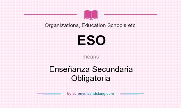 What does ESO mean? It stands for Enseñanza Secundaria Obligatoria