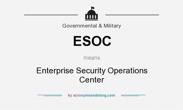 What does ESOC mean? It stands for Enterprise Security Operations Center