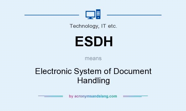 What does ESDH mean? It stands for Electronic System of Document Handling