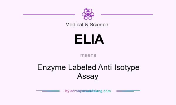 What does ELIA mean? It stands for Enzyme Labeled Anti-Isotype Assay