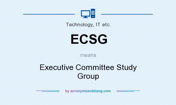 What does ECSG mean? It stands for Executive Committee Study Group