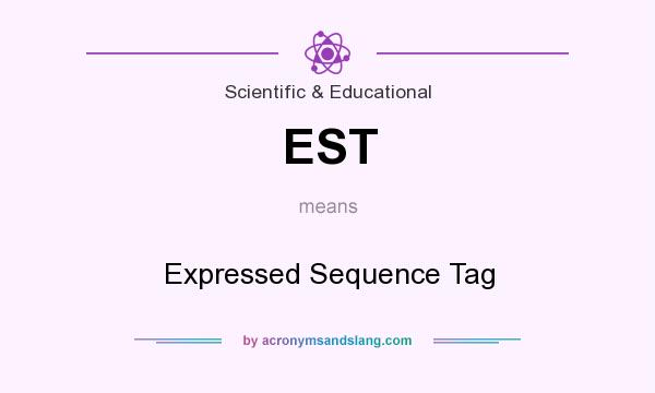 What does EST mean? It stands for Expressed Sequence Tag
