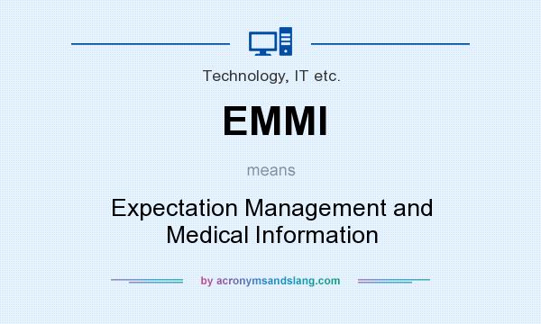 What does EMMI mean? It stands for Expectation Management and Medical Information