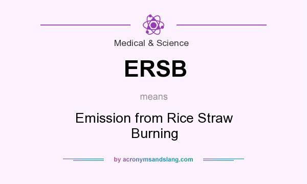 What does ERSB mean? It stands for Emission from Rice Straw Burning