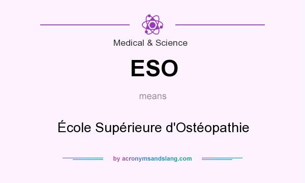 What does ESO mean? It stands for École Supérieure d`Ostéopathie