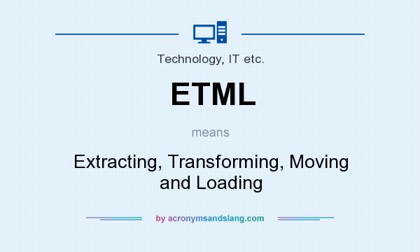 What does ETML mean? It stands for Extracting, Transforming, Moving and Loading