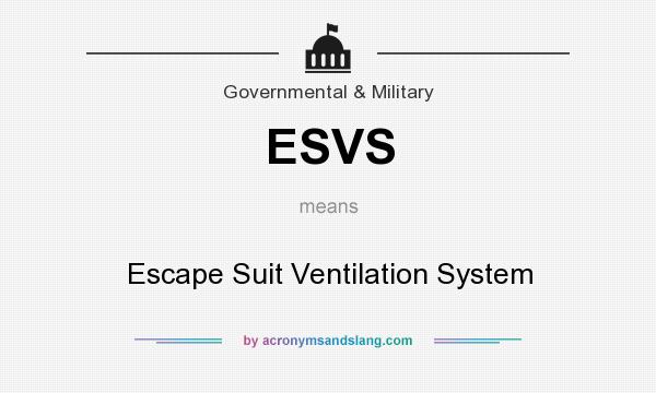 What does ESVS mean? It stands for Escape Suit Ventilation System