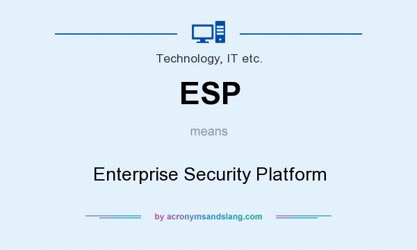 What does ESP mean? It stands for Enterprise Security Platform
