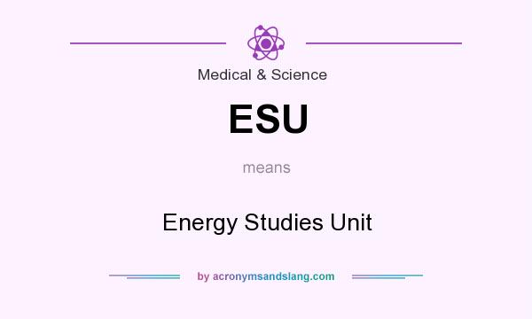 What does ESU mean? It stands for Energy Studies Unit