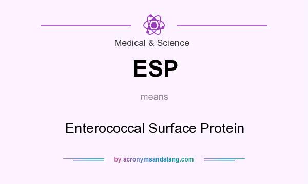 What does ESP mean? It stands for Enterococcal Surface Protein