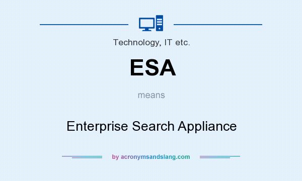 What does ESA mean? It stands for Enterprise Search Appliance