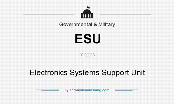 What does ESU mean? It stands for Electronics Systems Support Unit