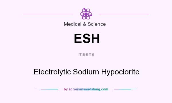 What does ESH mean? It stands for Electrolytic Sodium Hypoclorite