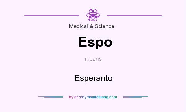 What does Espo mean? It stands for Esperanto
