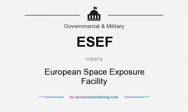 What does ESEF mean? It stands for European Space Exposure Facility
