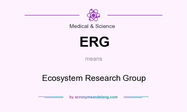 What does ERG mean? It stands for Ecosystem Research Group