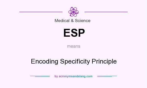 What does ESP mean? It stands for Encoding Specificity Principle