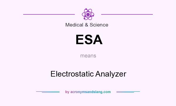 What does ESA mean? It stands for Electrostatic Analyzer