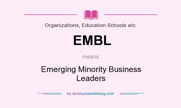 What does EMBL mean? It stands for Emerging Minority Business Leaders