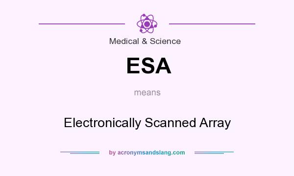 What does ESA mean? It stands for Electronically Scanned Array