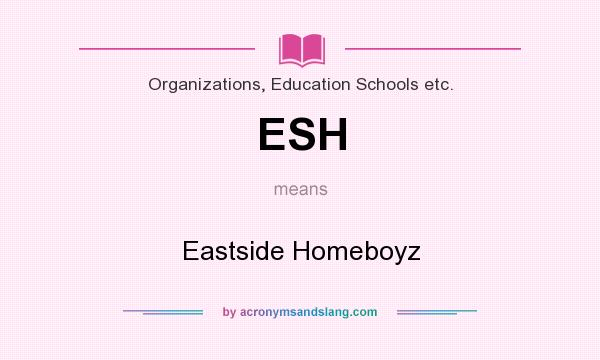 What does ESH mean? It stands for Eastside Homeboyz