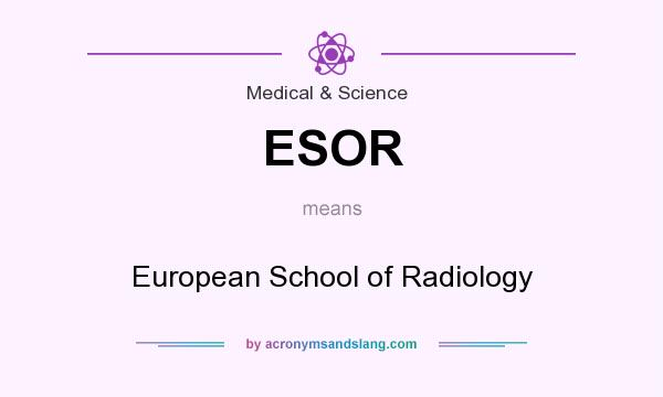 What does ESOR mean? It stands for European School of Radiology