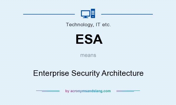 What does ESA mean? It stands for Enterprise Security Architecture