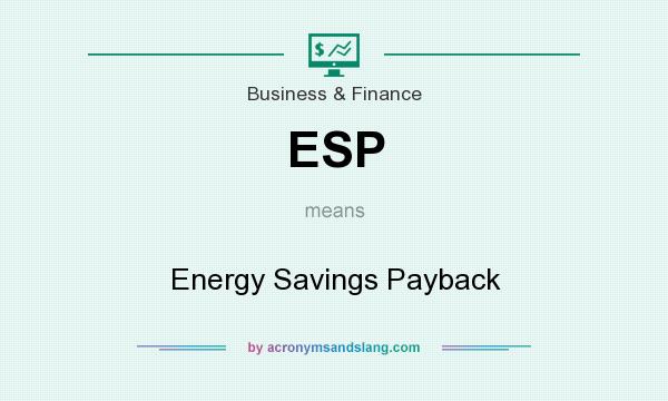 What does ESP mean? It stands for Energy Savings Payback