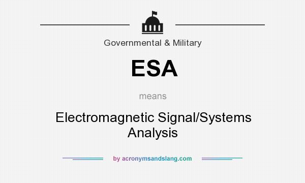 What does ESA mean? It stands for Electromagnetic Signal/Systems Analysis