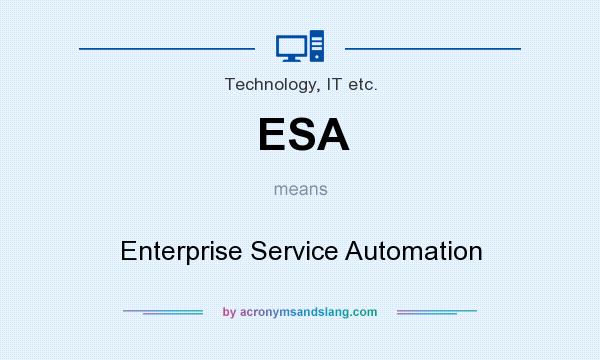What does ESA mean? It stands for Enterprise Service Automation