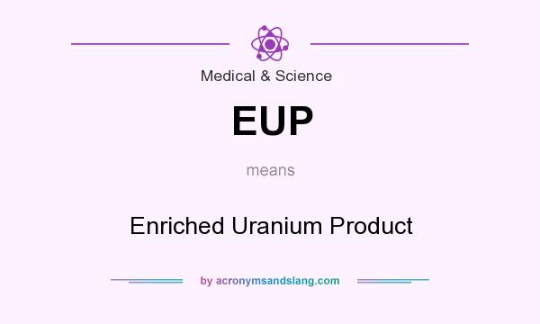 What does EUP mean? It stands for Enriched Uranium Product