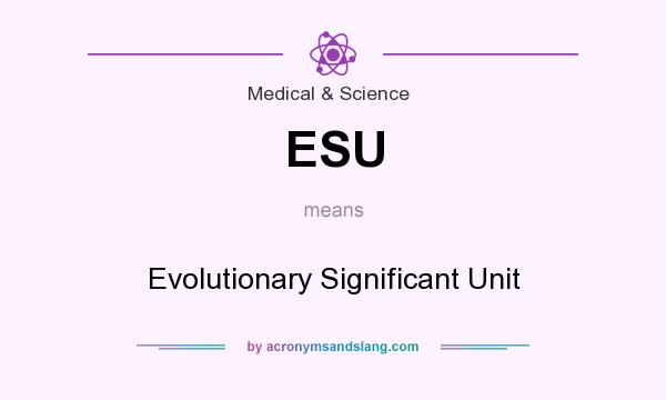 What does ESU mean? It stands for Evolutionary Significant Unit