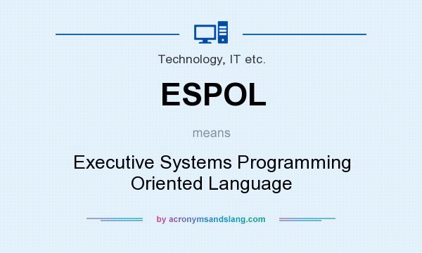 What does ESPOL mean? It stands for Executive Systems Programming Oriented Language