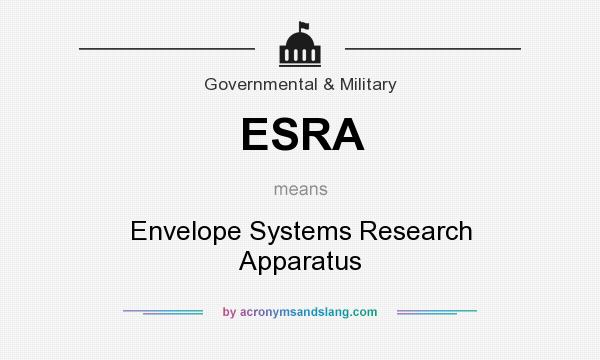 What does ESRA mean? It stands for Envelope Systems Research Apparatus