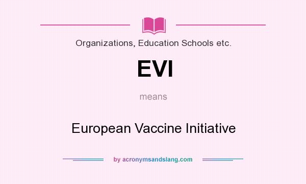 What does EVI mean? It stands for European Vaccine Initiative