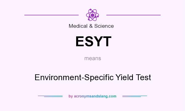 What does ESYT mean? It stands for Environment-Specific Yield Test