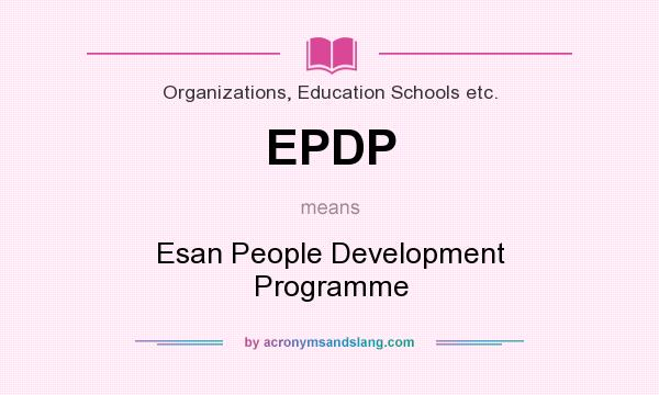 What does EPDP mean? It stands for Esan People Development Programme