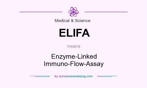 What does ELIFA mean? It stands for Enzyme-Linked Immuno-Flow-Assay