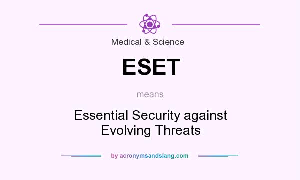What does ESET mean? It stands for Essential Security against Evolving Threats