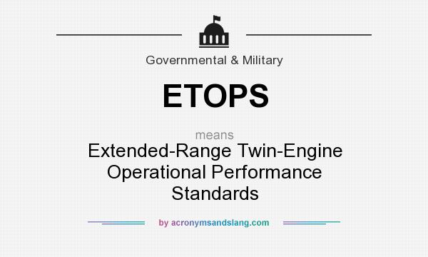 What does ETOPS mean? It stands for Extended-Range Twin-Engine Operational Performance Standards