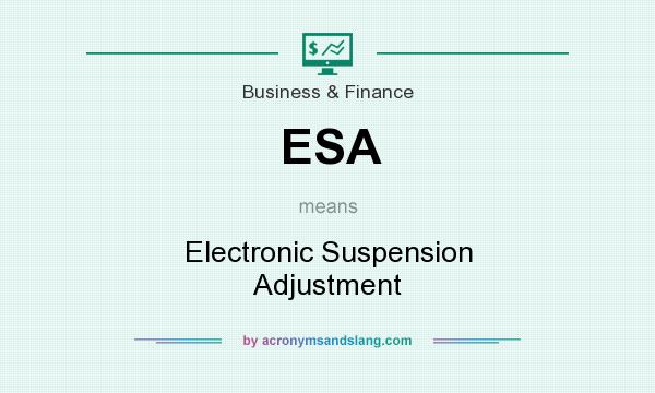 What does ESA mean? It stands for Electronic Suspension Adjustment