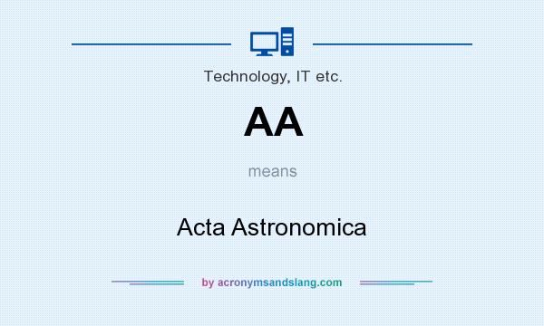 What does AA mean? It stands for Acta Astronomica