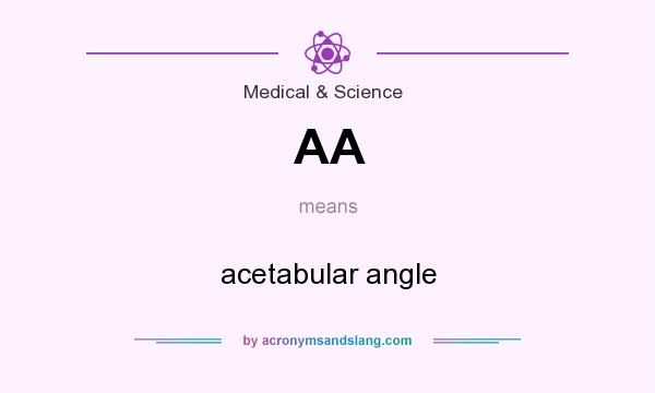 What does AA mean? It stands for acetabular angle
